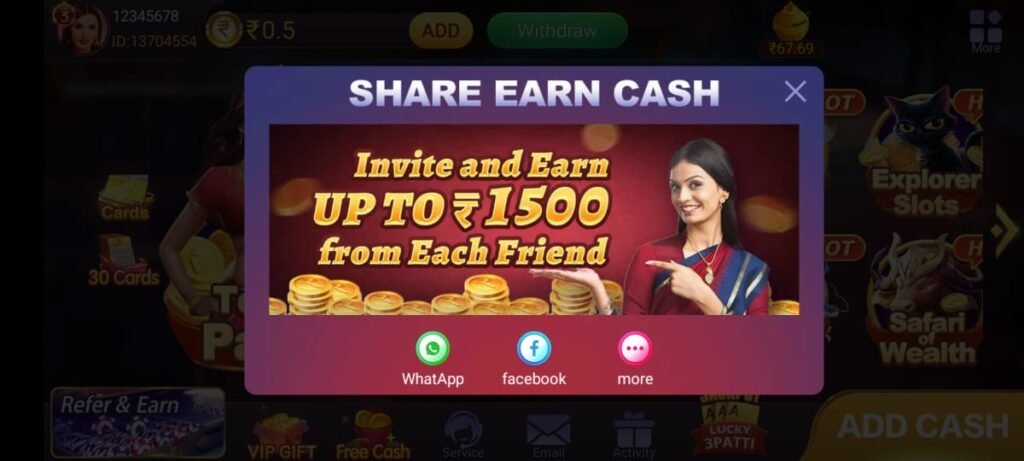 How To Refer & Earn in Teen Patti Gold App