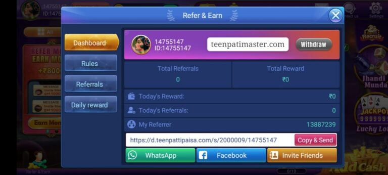 3 Patti Bazaar Refer And Earn