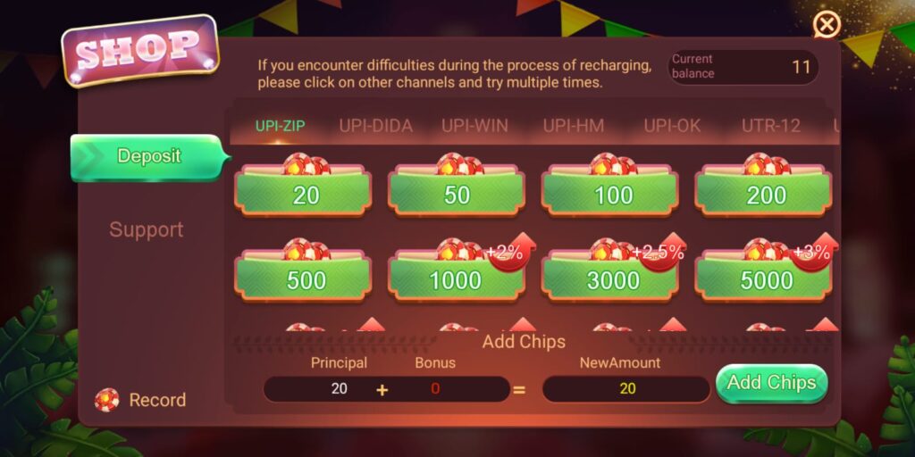 Add Cash Program in Rummy Glee Apk