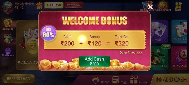 How To Add Cash In Teen Patti Baaz