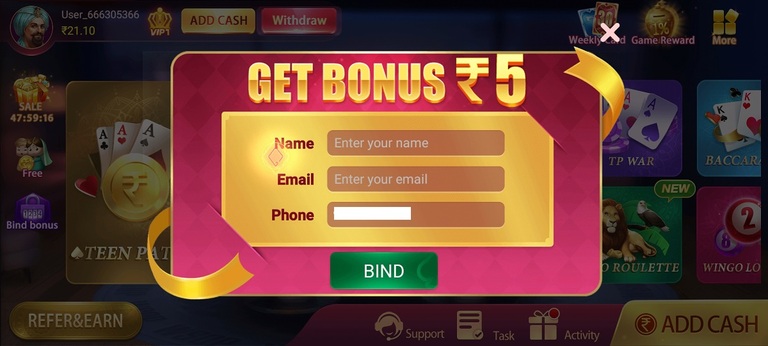 How To Create Account In Teen Patti Real Cash