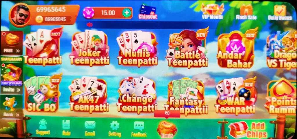 Supported Games in Teen Patti Win Apk