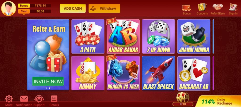 Teen Patti Lotus Games Available